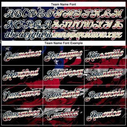 Custom Stitched Black Vintage USA Flag Crimson-White 3D American Flag Retro Distressed Eagle Grunge Sports Pullover Sweatshirt Hoodie