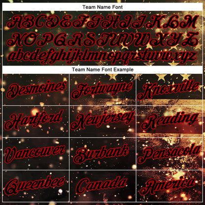 Custom Stitched Black Red 3D American Flag Retro Distressed Sparkle Grunge Sports Pullover Sweatshirt Hoodie