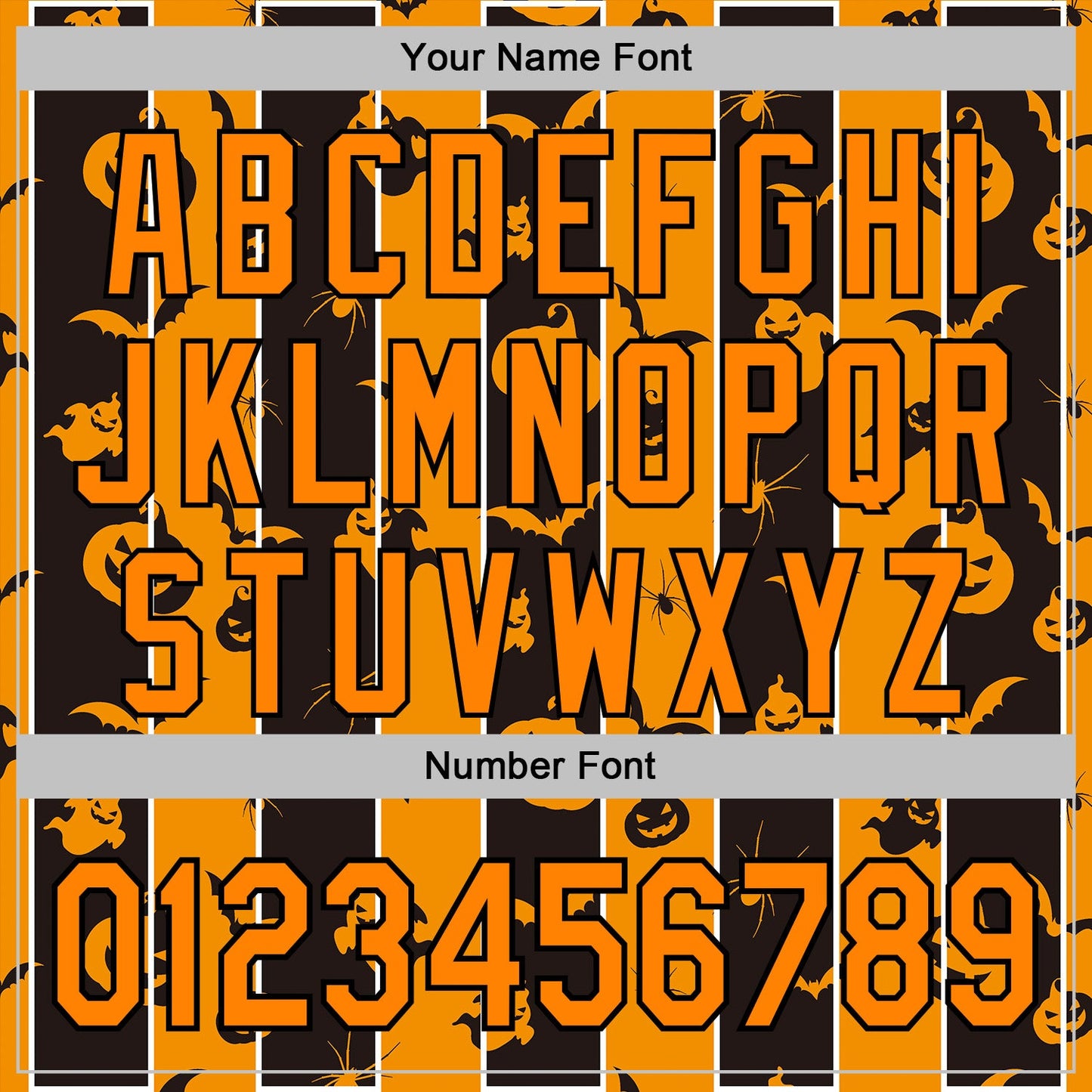 Custom Bay Orange Black 3D Halloween Pumpkin Spooky Stripe Sports Pullover Sweatshirt Hoodie
