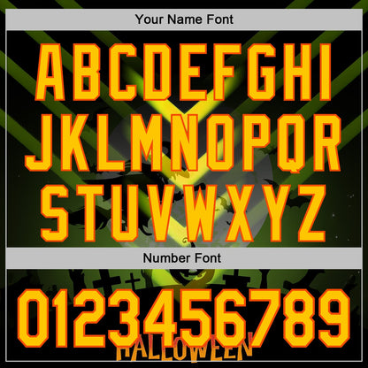 Custom Green Yellow-Orange 3D Halloween Spooky Sportswear Pullover Sweatshirt Hoodie