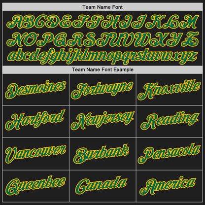 Custom Stitched Black Kelly Green-Gold 3D Pattern Design Abstract Brush Stroke Sports Pullover Sweatshirt Hoodie