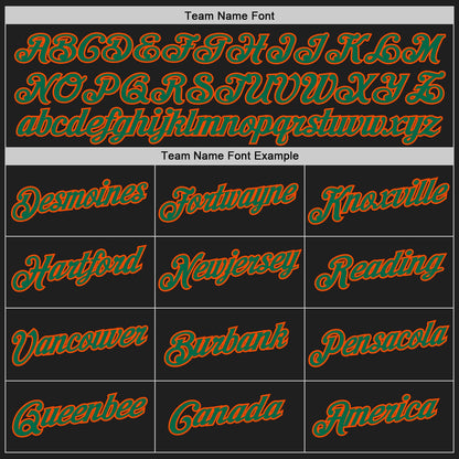 Custom Stitched Black Kelly Green-Orange 3D Pattern Design Abstract Brush Stroke Sports Pullover Sweatshirt Hoodie