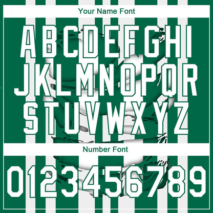 Custom Stitched Kelly Green White 3D Pattern Design Stripe Sports Pullover Sweatshirt Hoodie