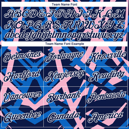 Custom Stitched Navy Blue Light Pink-White 3D Pattern Design Geometric Shape Sports Pullover Sweatshirt Hoodie