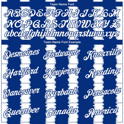 Custom Stitched Royal White 3D Pattern Design Line Sports Pullover Sweatshirt Hoodie