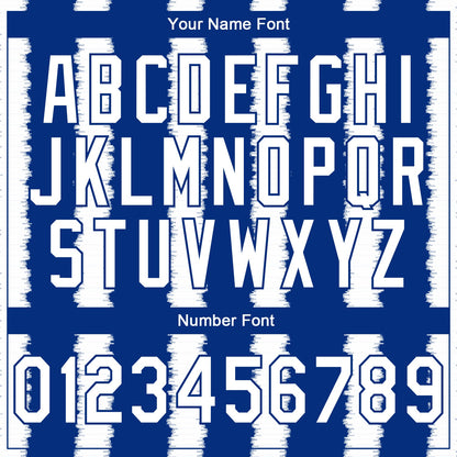 Custom Stitched Royal White 3D Pattern Design Line Sports Pullover Sweatshirt Hoodie