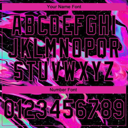 Custom Stitched Black Deep Pink 3D Pattern Design Abstract Trendy Holographic Vaporwave Style Sports Pullover Sweatshirt Hoodie