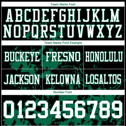 Custom Black White-Kelly Green 3D Pattern Splash Authentic Football Jersey