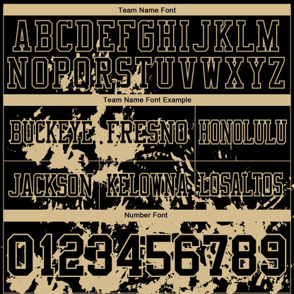 Custom Black Vegas Gold 3D Pattern Splash Authentic Football Jersey