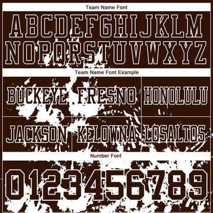 Custom Brown White 3D Pattern Splash Authentic Football Jersey