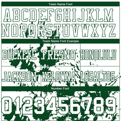 Custom White Green 3D Pattern Splash Authentic Football Jersey