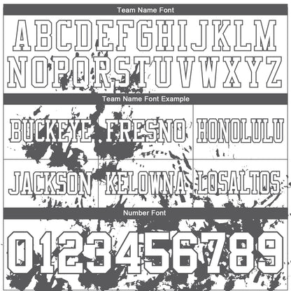 Custom White Steel Gray 3D Pattern Splash Authentic Football Jersey