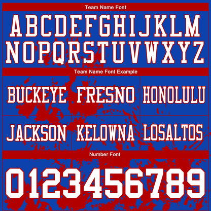 Custom Thunder Blue White-Red 3D Pattern Splash Authentic Football Jersey
