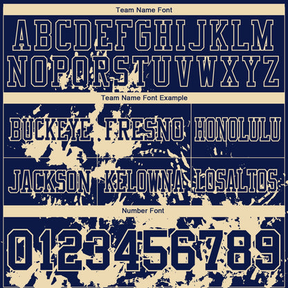 Custom Navy Cream 3D Pattern Splash Authentic Football Jersey