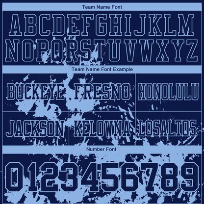 Custom Navy Light Blue 3D Pattern Splash Authentic Football Jersey