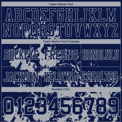 Custom Navy Gray 3D Pattern Splash Authentic Football Jersey