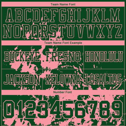 Custom Green Medium Pink 3D Pattern Splash Authentic Football Jersey