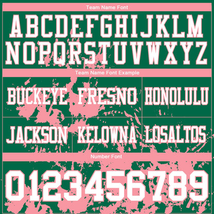 Custom Kelly Green White-Medium Pink 3D Pattern Splash Authentic Football Jersey
