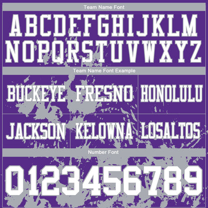 Custom Purple White-Gray 3D Pattern Splash Authentic Football Jersey