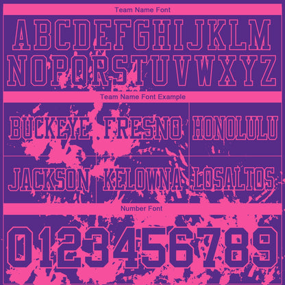 Custom Purple Pink 3D Pattern Splash Authentic Football Jersey