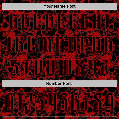 Custom Red Black 3D Skull Gothic Vintage Sports Pullover Sweatshirt Hoodie