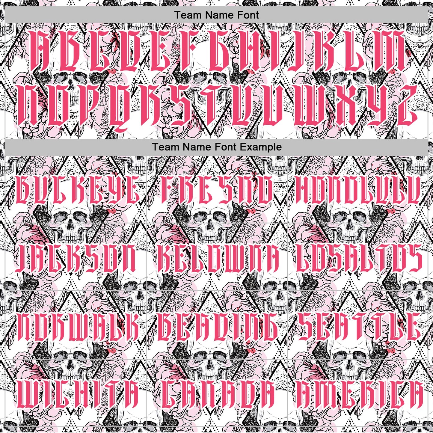 Custom White Neon Pink-Black 3D Skull Roses Gothic Geometric Diamond Grid Sports Pullover Sweatshirt Hoodie