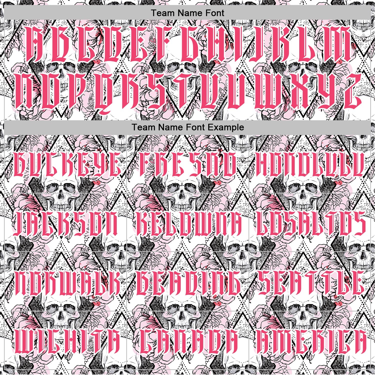 Custom White Neon Pink-Black 3D Skull Roses Gothic Geometric Diamond Grid Sports Pullover Sweatshirt Hoodie