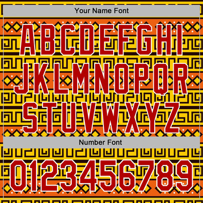Custom Stitched Gold Red-White 3D Pattern Design Tribal Ethnic Native American Sports Pullover Sweatshirt Hoodie