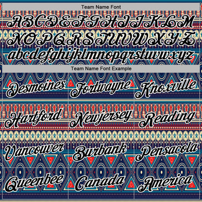 Custom Stitched Navy Black-White 3D Pattern Design Tribal Ethnic Native American Sports Pullover Sweatshirt Hoodie