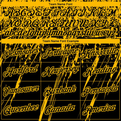 Custom Stitched Black Gold 3D Pattern Design Splash Grunge Art Sports Pullover Sweatshirt Hoodie