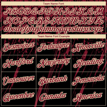 Custom Stitched Black Crimson-Cream 3D Pattern Design Splash Grunge Art Sports Pullover Sweatshirt Hoodie