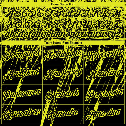 Custom Stitched Black Neon Yellow 3D Pattern Design Splash Grunge Art Sports Pullover Sweatshirt Hoodie
