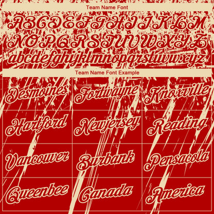 Custom Stitched Red Cream 3D Pattern Design Splash Grunge Art Sports Pullover Sweatshirt Hoodie