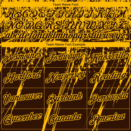 Custom Stitched Brown Gold 3D Pattern Design Splash Grunge Art Sports Pullover Sweatshirt Hoodie