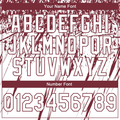 Custom Stitched White Burgundy 3D Pattern Design Splash Grunge Art Sports Pullover Sweatshirt Hoodie