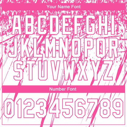 Custom Stitched White Pink 3D Pattern Design Splash Grunge Art Sports Pullover Sweatshirt Hoodie
