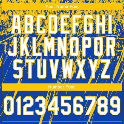 Custom Stitched Thunder Blue White-Yellow 3D Pattern Design Splash Grunge Art Sports Pullover Sweatshirt Hoodie