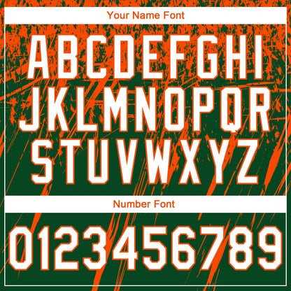 Custom Stitched Green White-Orange 3D Pattern Design Splash Grunge Art Sports Pullover Sweatshirt Hoodie