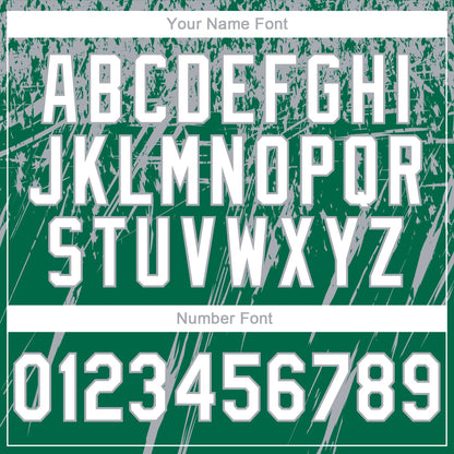 Custom Stitched Kelly Green White-Gray 3D Pattern Design Splash Grunge Art Sports Pullover Sweatshirt Hoodie