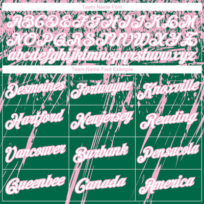 Custom Stitched Kelly Green White-Light Pink 3D Pattern Design Splash Grunge Art Sports Pullover Sweatshirt Hoodie