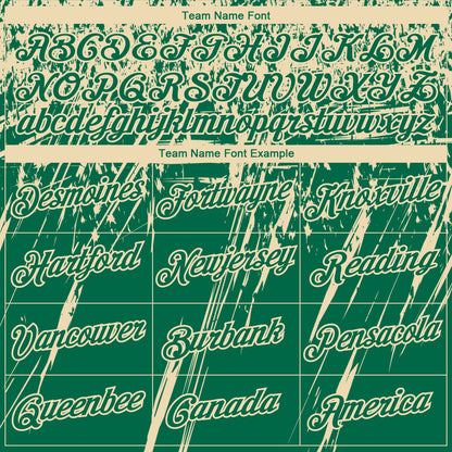 Custom Stitched Kelly Green Cream 3D Pattern Design Splash Grunge Art Sports Pullover Sweatshirt Hoodie