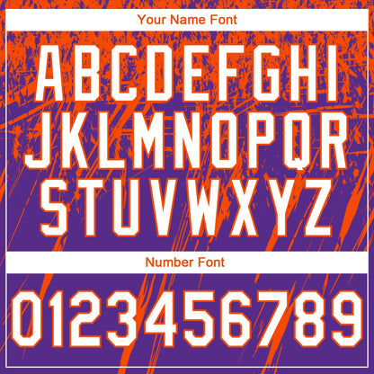 Custom Stitched Purple White-Orange 3D Pattern Design Splash Grunge Art Sports Pullover Sweatshirt Hoodie