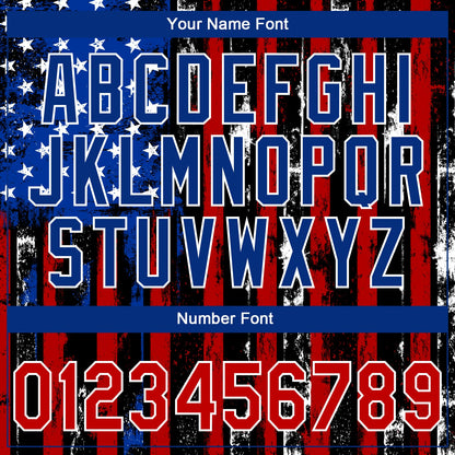 Custom Stitched Black Red Royal-White 3D Distressed American Flag Sports Pullover Sweatshirt Hoodie