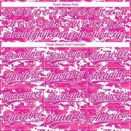 Custom Stitched Camo Deep Pink-White 3D Sports Pullover Sweatshirt Salute To Service Hoodie