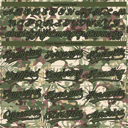 Custom Stitched Camo Olive-Black 3D Hawaii Palm Plant Sports Pullover Sweatshirt Salute To Service Hoodie