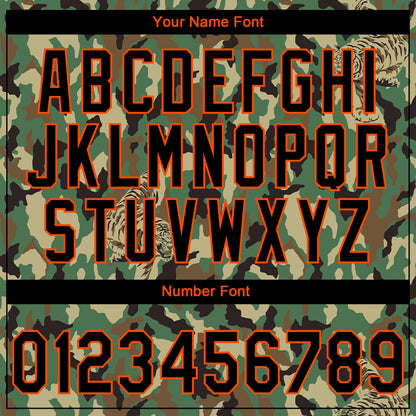 Custom Stitched Camo Black-Orange 3D Animal Tiger Sports Pullover Sweatshirt Salute To Service Hoodie