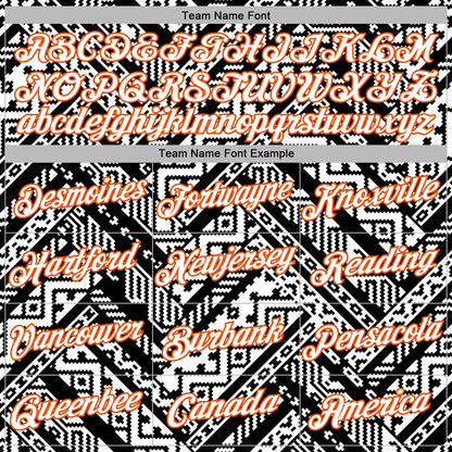 Custom Stitched White Black-Orange 3D Mexico Aztec Pattern Sports Pullover Sweatshirt Hoodie