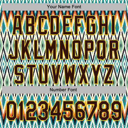 Custom Stitched White Brown Blue-Yellow 3D Mexico Aztec Pattern Sports Pullover Sweatshirt Hoodie