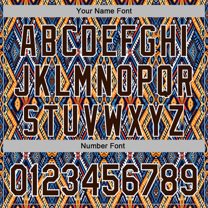 Custom Stitched Black Brown Blue Orange-White 3D Mexico Aztec Pattern Sports Pullover Sweatshirt Hoodie