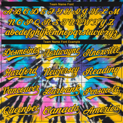Custom Stitched Tie Dye Gold-Black 3D Sports Pullover Sweatshirt Hoodie